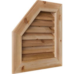 Ekena Millwork - GVWOL - Rustic Wood Half Octagon Top Left Gable Vent