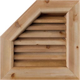 Ekena Millwork - GVWOL - Rustic Wood Half Octagon Top Left Gable Vent