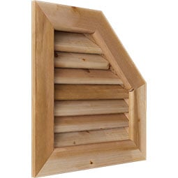 Ekena Millwork - GVWOR - Rustic Wood Half Octagon Top Right Gable Vent