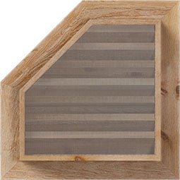 Ekena Millwork - GVWOR - Rustic Wood Half Octagon Top Right Gable Vent