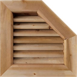 Ekena Millwork - GVWOR - Rustic Wood Half Octagon Top Right Gable Vent
