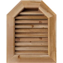 Ekena Millwork - GVWOT - Rustic Wood Octagonal Top Gable Vent