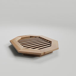 Ekena Millwork - GVWOV - Rustic Wood Vertical Elongated Octagon Gable Vent