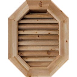 Ekena Millwork - GVWOV - Rustic Wood Vertical Elongated Octagon Gable Vent