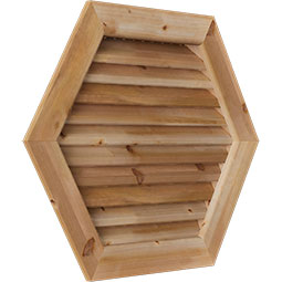 Ekena Millwork - GVWHP - Rustic Wood Horizontal Peaked Gable Vent