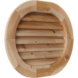 Ekena Millwork - GVWRE - Rustic Wood Horizontal Round Ended Gable Vent