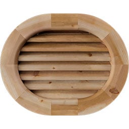 Ekena Millwork - GVWRE - Rustic Wood Horizontal Round Ended Gable Vent