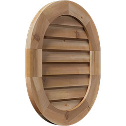 Ekena Millwork - GVWVR - Rustic Wood Vertical Round Ended Gable Vent