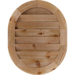 Ekena Millwork - GVWVR - Rustic Wood Vertical Round Ended Gable Vent