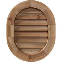 Ekena Millwork - GVWVR - Rustic Wood Vertical Round Ended Gable Vent