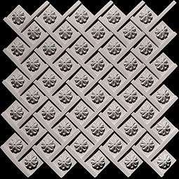 Pearlworks - PANL-104B - 16-1/4" x 16-1/4" x 3/4" Interlocking fret panel small flower rosettes