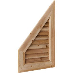 Ekena Millwork - GVWPL - Rustic Wood Half Peaked Top Left Gable Vent