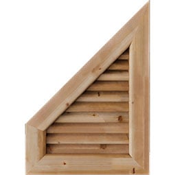 Ekena Millwork - GVWPL - Rustic Wood Half Peaked Top Left Gable Vent