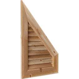 Ekena Millwork - GVWPR - Rustic Wood Half Peaked Top Right Gable Vent