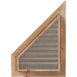 Ekena Millwork - GVWPR - Rustic Wood Half Peaked Top Right Gable Vent