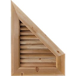 Ekena Millwork - GVWPR - Rustic Wood Half Peaked Top Right Gable Vent