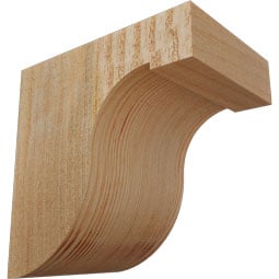 Ekena Millwork - CORDEL00 - Rustic Wood Rustic Wood Corbel, Del Monte Style