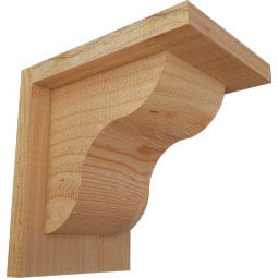 Ekena Millwork - CORCAR01 - Rustic Wood Rustic Wood Corbel w/Backplate, Carmel Style