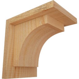 Ekena Millwork - CORHUN01 - Rustic Wood Rustic Wood Corbel w/Backplate, Huntington Style
