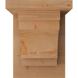 Ekena Millwork - CORMED01 - Rustic Wood Rustic Wood Corbel w/Backplate, Mediterranean Style