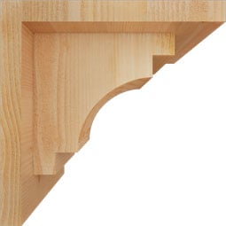 Ekena Millwork - CORMED01 - Rustic Wood Rustic Wood Corbel w/Backplate, Mediterranean Style