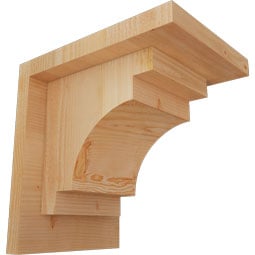 Ekena Millwork - CORMED01 - Rustic Wood Rustic Wood Corbel w/Backplate, Mediterranean Style