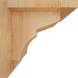 Ekena Millwork - CORMON01 - Rustic Wood Rustic Wood Corbel w/Backplate, Monterey Style