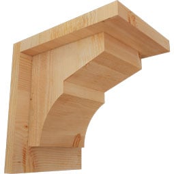 Ekena Millwork - CORMON01 - Rustic Wood Rustic Wood Corbel w/Backplate, Monterey Style