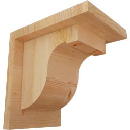Ekena Millwork - CORDEL01 - Rustic Wood Rustic Wood Corbel w/Backplate, Del Monte Style