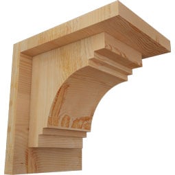 Ekena Millwork - CORPEC01 - Rustic Wood Rustic Wood Corbel w/Backplate, Pescadero Style