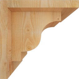 Ekena Millwork - CORNEW01 - Rustic Wood Rustic Wood Corbel w/Backplate, Newport Style