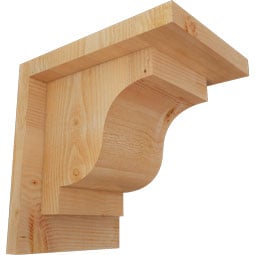 Ekena Millwork - CORNEW01 - Rustic Wood Rustic Wood Corbel w/Backplate, Newport Style