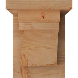 Ekena Millwork - CORYOR01 - Rustic Wood Corbel w/Backplate, Yorktown Style