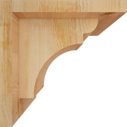 Ekena Millwork - CORYOR01 - Rustic Wood Corbel w/Backplate, Yorktown Style
