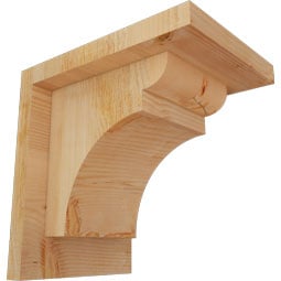 Ekena Millwork - CORYOR01 - Rustic Wood Corbel w/Backplate, Yorktown Style
