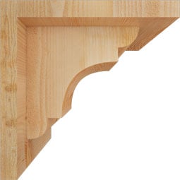 Ekena Millwork - CORNEB01 - Rustic Wood Rustic Wood Corbel w/Backplate, New Brighton Style