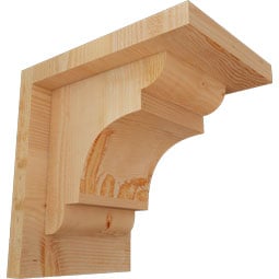 Ekena Millwork - CORNEB01 - Rustic Wood Rustic Wood Corbel w/Backplate, New Brighton Style