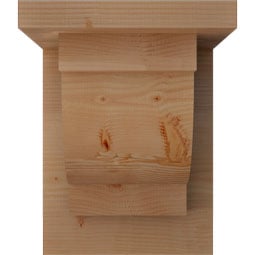 Ekena Millwork - CORALP01 - Rustic Wood Rustic Wood Corbel w/Backplate, Alpine Style