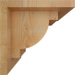 Ekena Millwork - CORALP01 - Rustic Wood Rustic Wood Corbel w/Backplate, Alpine Style