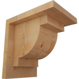 Ekena Millwork - CORALP01 - Rustic Wood Rustic Wood Corbel w/Backplate, Alpine Style