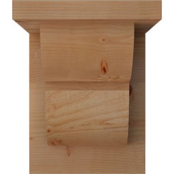 Ekena Millwork - CORCRE01 - Rustic Wood Rustic Wood Corbel w/Backplate, Crestline Style