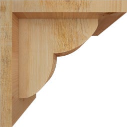 Ekena Millwork - CORCRE01 - Rustic Wood Rustic Wood Corbel w/Backplate, Crestline Style