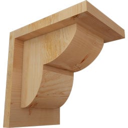 Ekena Millwork - CORCRE01 - Rustic Wood Rustic Wood Corbel w/Backplate, Crestline Style