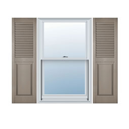 Mid-America - MVCLP2 - Custom Size Straight Louver Top Raised Panel Bottom Window Shutters, w/Installation Shutter-Lok's (Per Pair), Vinyl