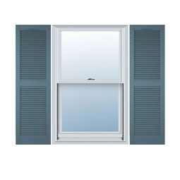 Mid-America - MVLL1 - Custom Size Cathedral Top Center Mullion Vinyl Open Louver Window Shutters, w/Installation Shutter-Lok's (Per Pair)