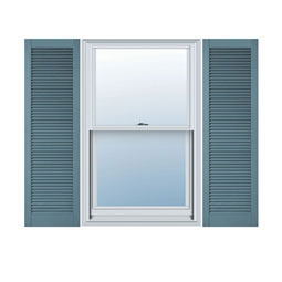 Mid-America - MVLL6 - Custom Size Straight Top All Louver Vinyl Open Louver Window Shutters, w/Installation Shutter-Lok's (Per Pair)