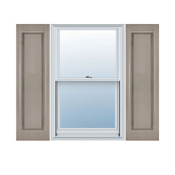 Mid-America - MVPP1 - Custom Size Single Panel Vinyl Raised Panel Window Shutters, w/Installation Shutter-Lok's (Per Pair)