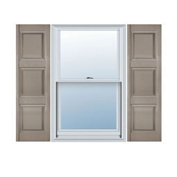 Mid-America - MVPP4 - Custom Size Three Equal Panel Vinyl Raised Panel Window Shutters, w/Installation Shutter-Lok's (Per Pair)