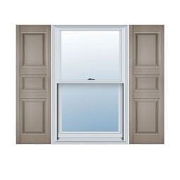 Mid-America - MVPP5 - Custom Size Three Panel Small Center Vinyl Raised Panel Window Shutters, w/Installation Shutter-Lok's (Per Pair)