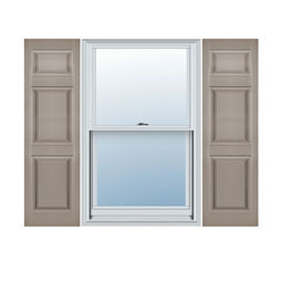 Mid-America - MVPP6 - Custom Size Three Panel Small Top Vinyl Raised Panel Window Shutters, w/Installation Shutter-Lok's (Per Pair)